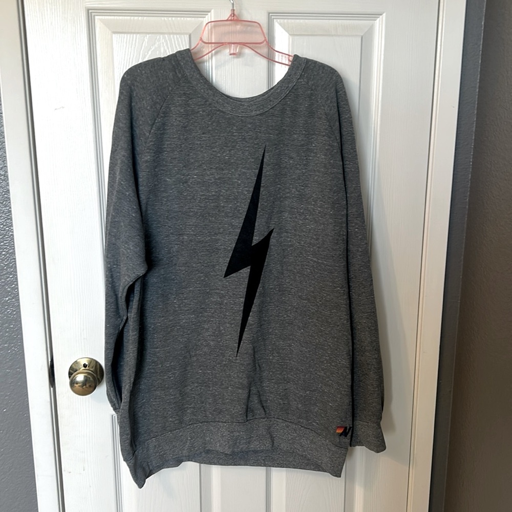 XXL Aviator Nation grey crew neck bolt